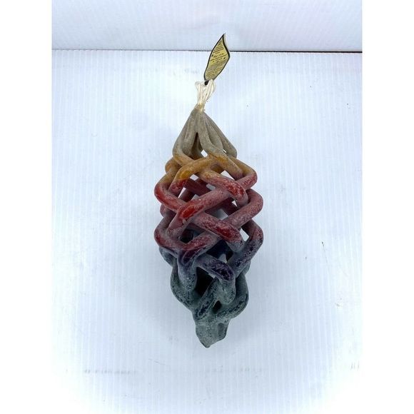 Multi-color Hand Crafted Fine Art Spiral Custom Candle Beeswax 7.5 Inches - Picture 4 of 10